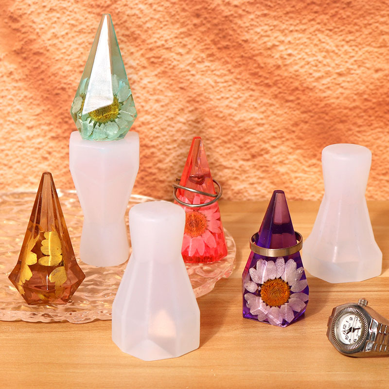 Geometric Faceted Cone Ring Holder Silicone Mold