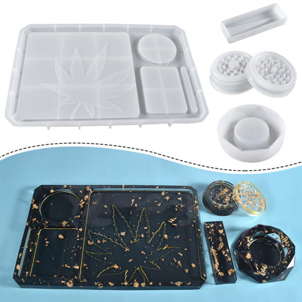 Leaf Ashtray, Grinder Combo Mold Set - Full Kit