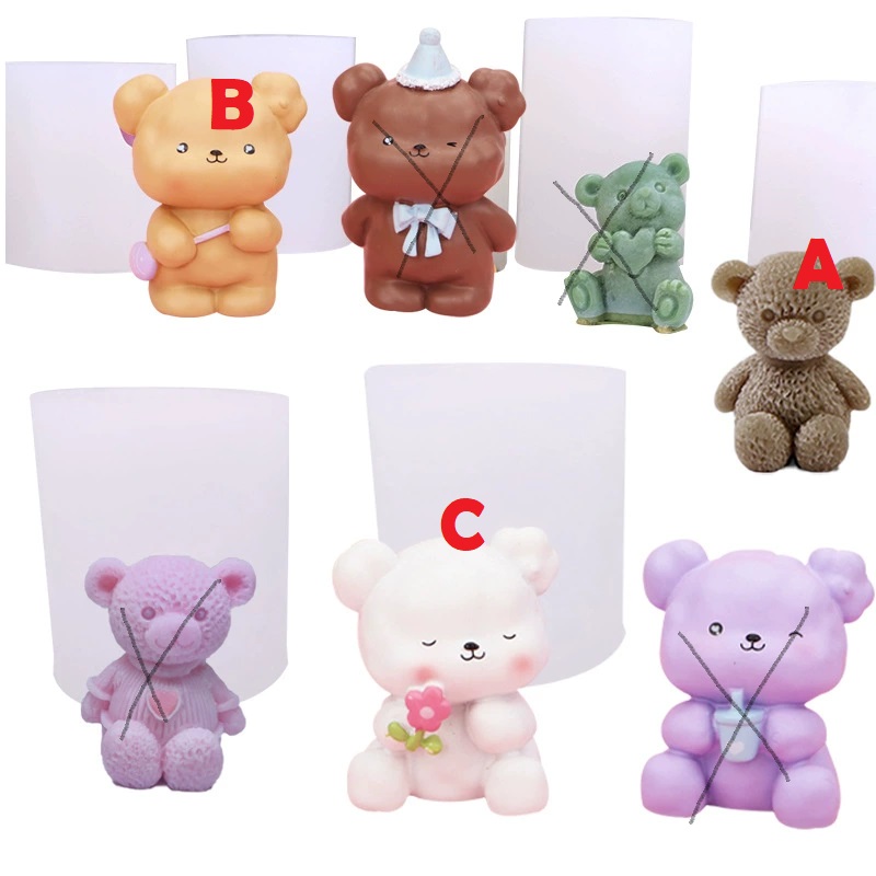 Kawaii Decorative Bear Silicone Mold - Cabochon