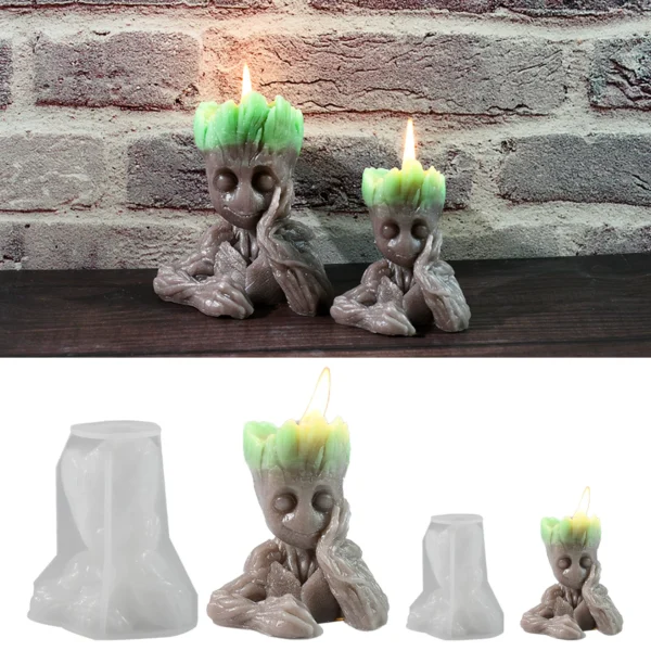 Groot Tree Man Character Candle Silicone Mold