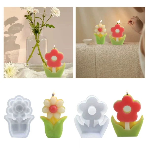 3D Flower Bloom Candle Silicone Mold - Floral