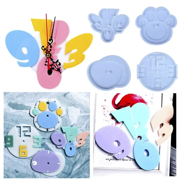 Creative Wall Clock Silicone Mold - Unique Shapes