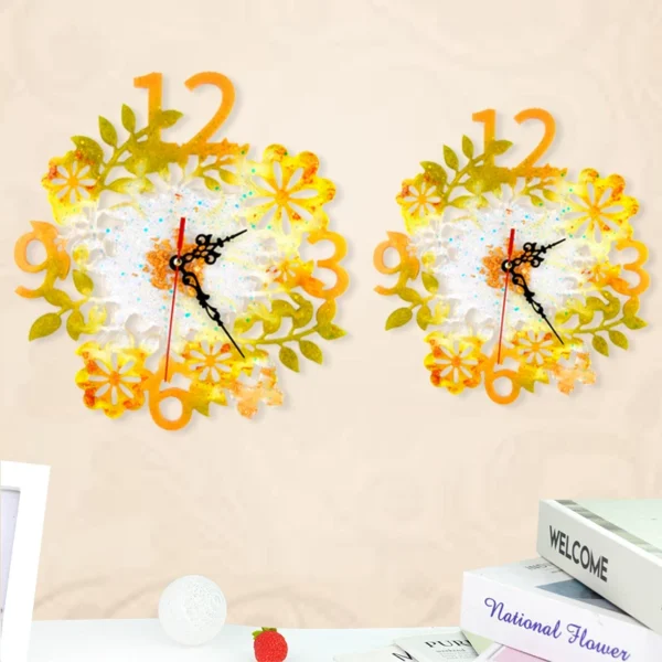 Floral Mandala Clock Silicone Mold - Wall Art