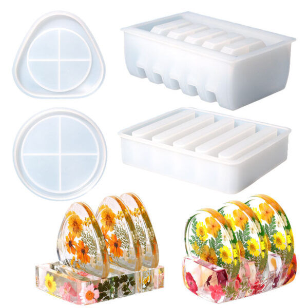 Geometric Coaster Set Silicone Mold - Modern