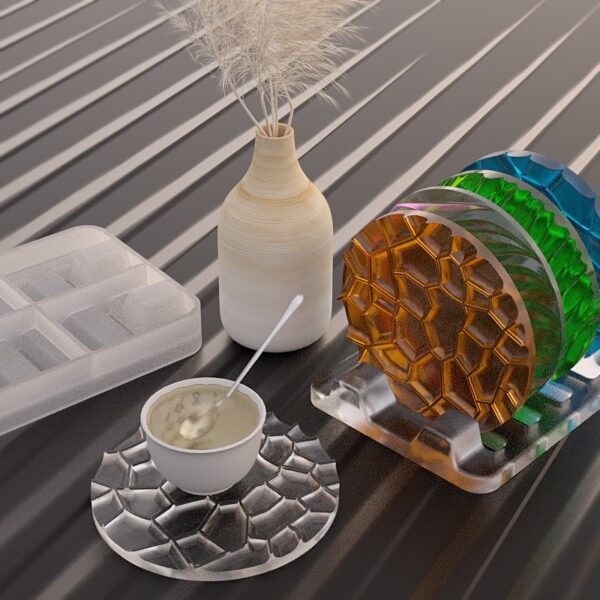 Irregular Geode Coaster, Rack Mold Set