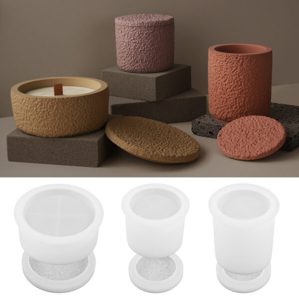 Textured Lava Pattern Jar Silicone Mold