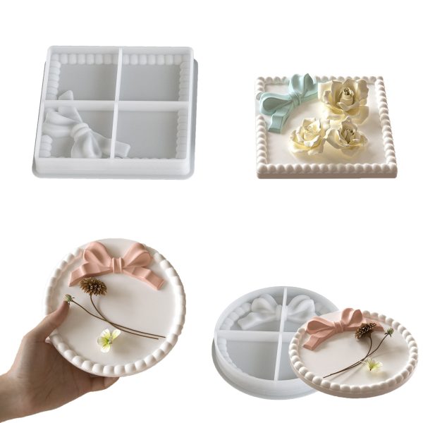Ribbon Bowknot Edge Tray Silicone Mold