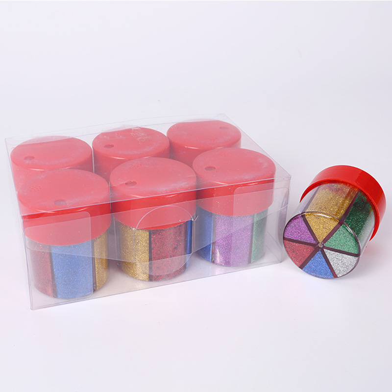 6 Color Grid Glitter Bottle