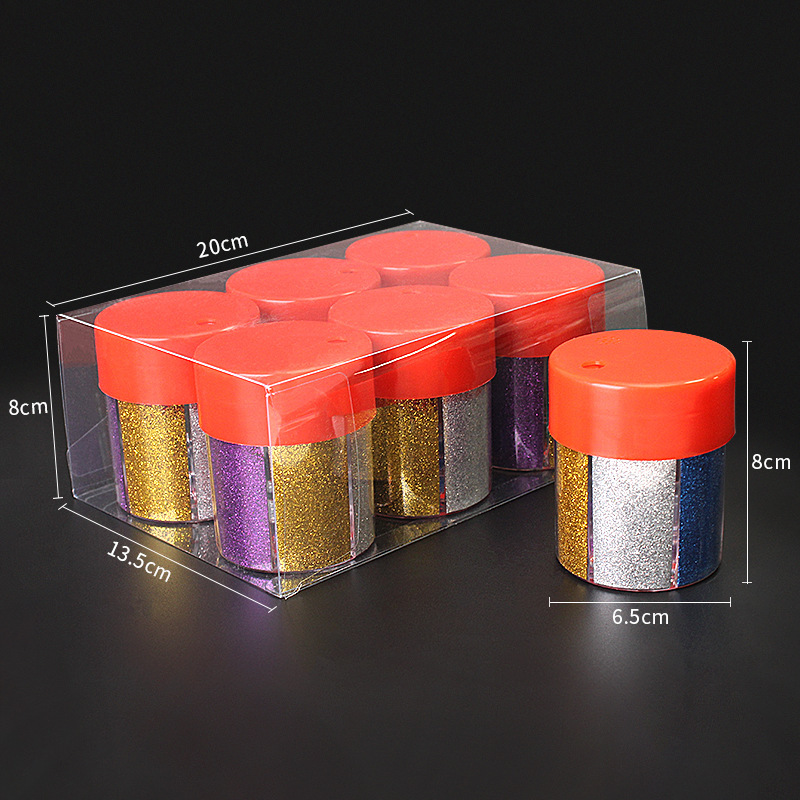 6 Color Grid Glitter Bottle