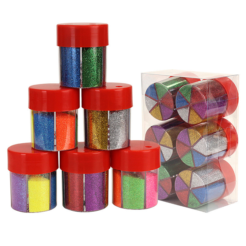 6 Color Grid Glitter Bottle