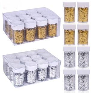 Gold, Silver Glitter mix Pack (12 bottles in a pack)