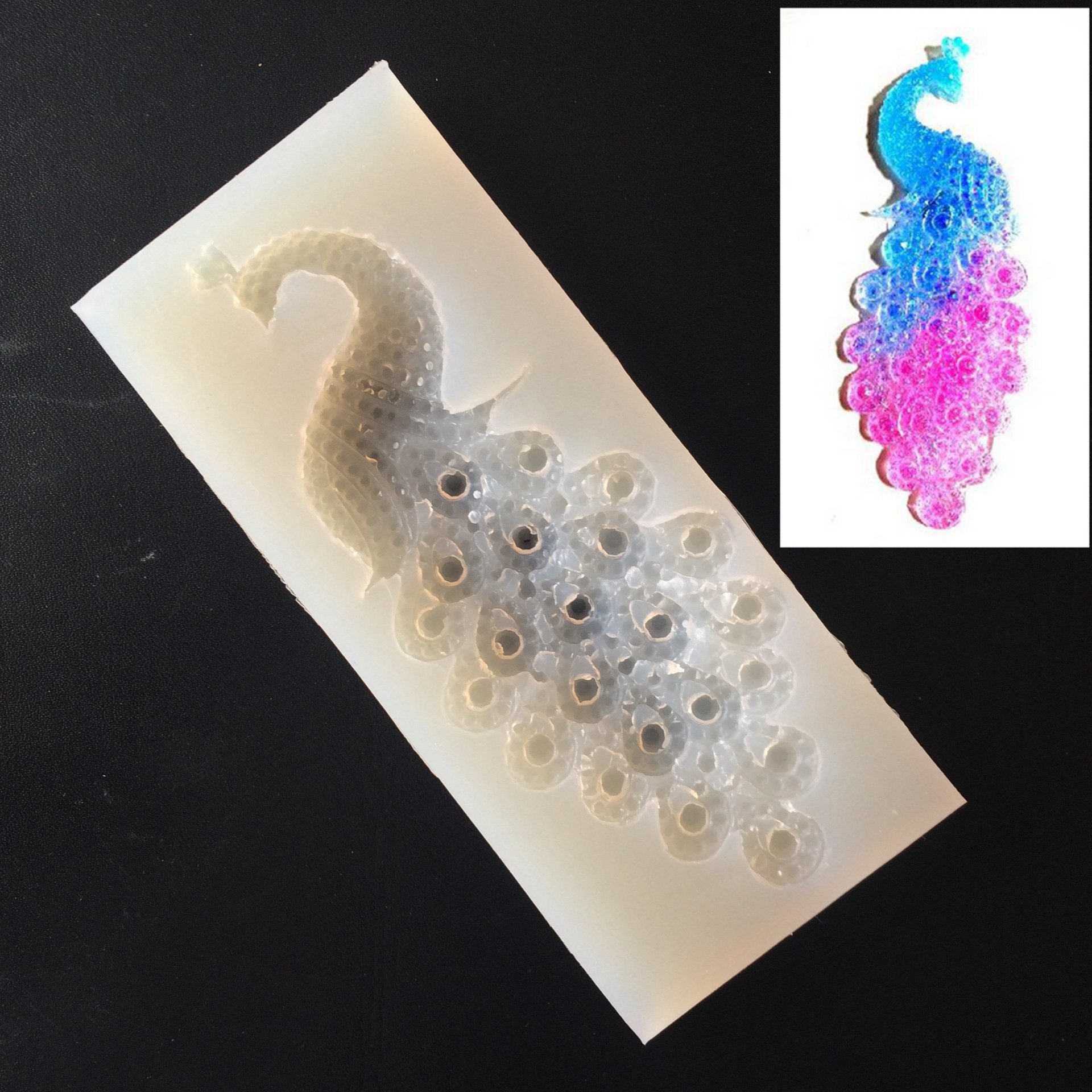 Majestic Peacock Silicone Mold - Intricate Feathers