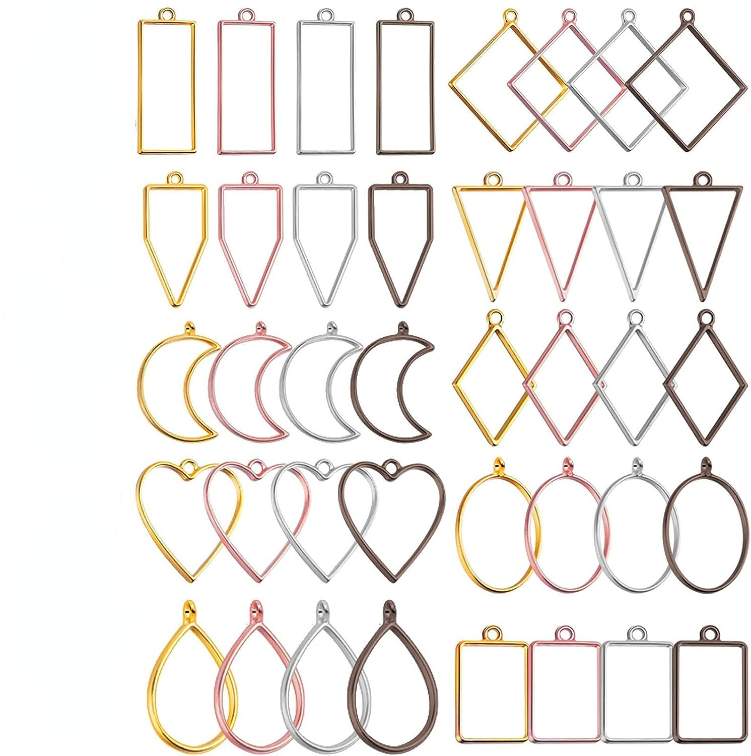 Open Bezel Pendant Frame Set - Assorted Shapes