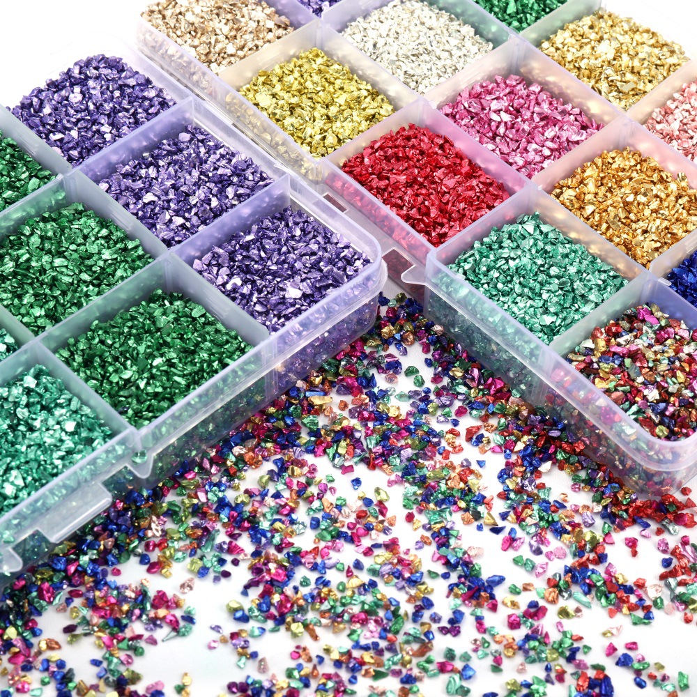 Crushed Glass Gravel Box for Decorative Texture Effects