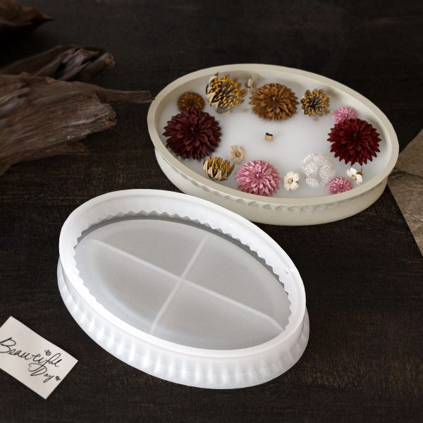 Striped Oval Trinket Bowl Silicone Mold