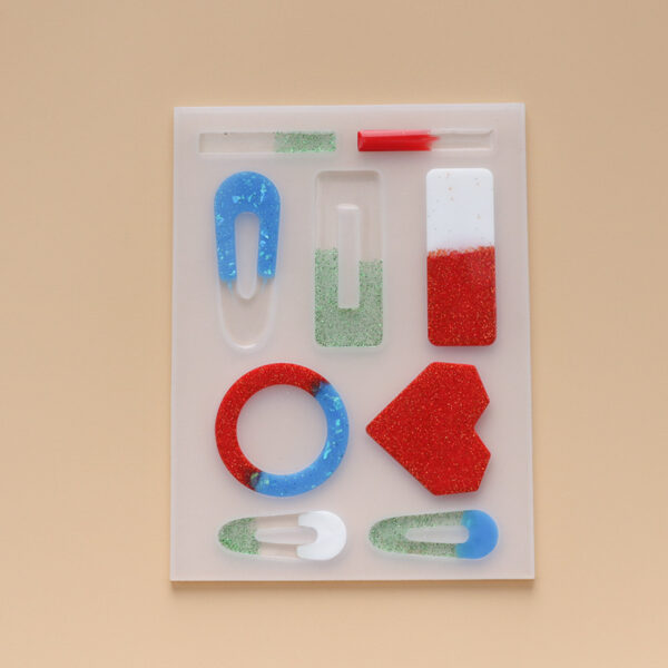Mixed Shape Hair Clip Silicone Mold Sheet