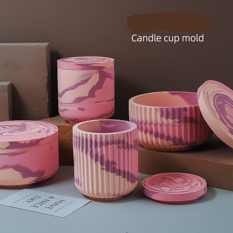 Cylinder Candle Vessel Silicone Mold - Plain /Striped