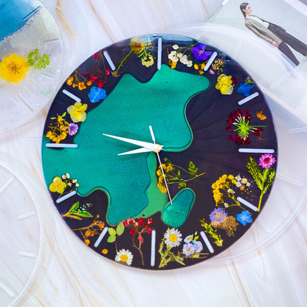 Lined Texture Wall Clock Silicone Mold - Modern
