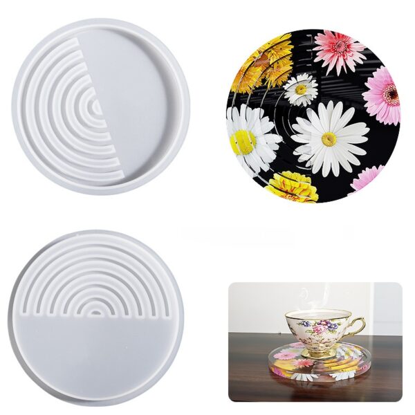 Striped Edge Round Coaster Silicone Mold