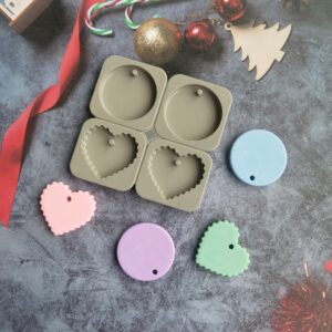 Heart, Round Wax Sachet Silicone Mold