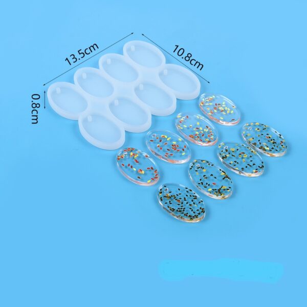 8 Cavity Oval Earring Keyholder Silicone Mold