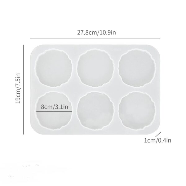 6-Cavity Round Coaster Silicone Mold