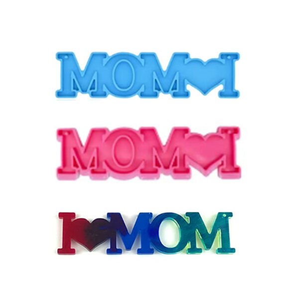 I LOVE MOM Text Mold - Reversed for Transparency