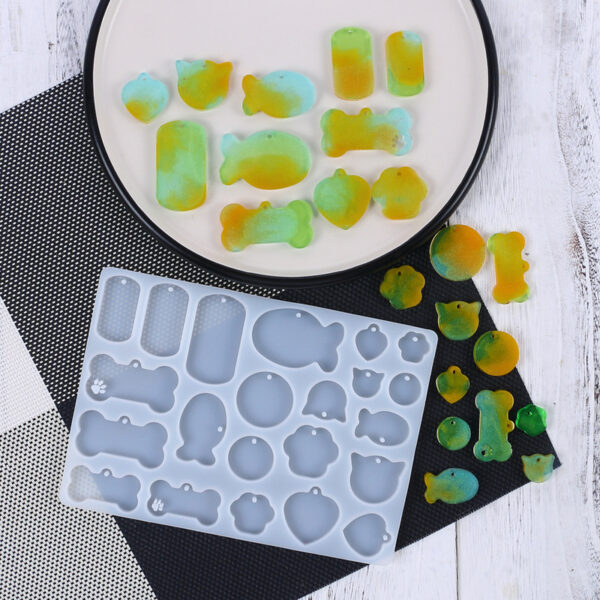 Complete Pet Tag Shape Silicone Mold Set