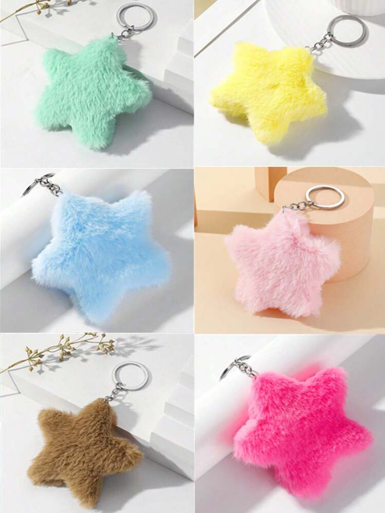 Star Shaped Pompom (keychain extension not included)
