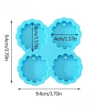 4 Cavity Cherry Flower Keychain Earring Mold