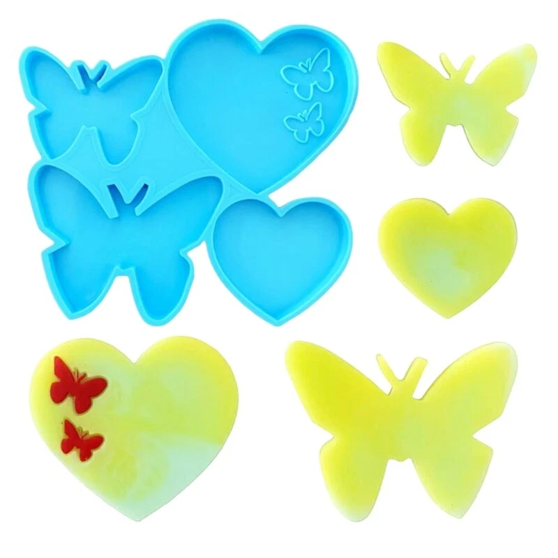 Heart Butterfly Keychain Pendant Mold