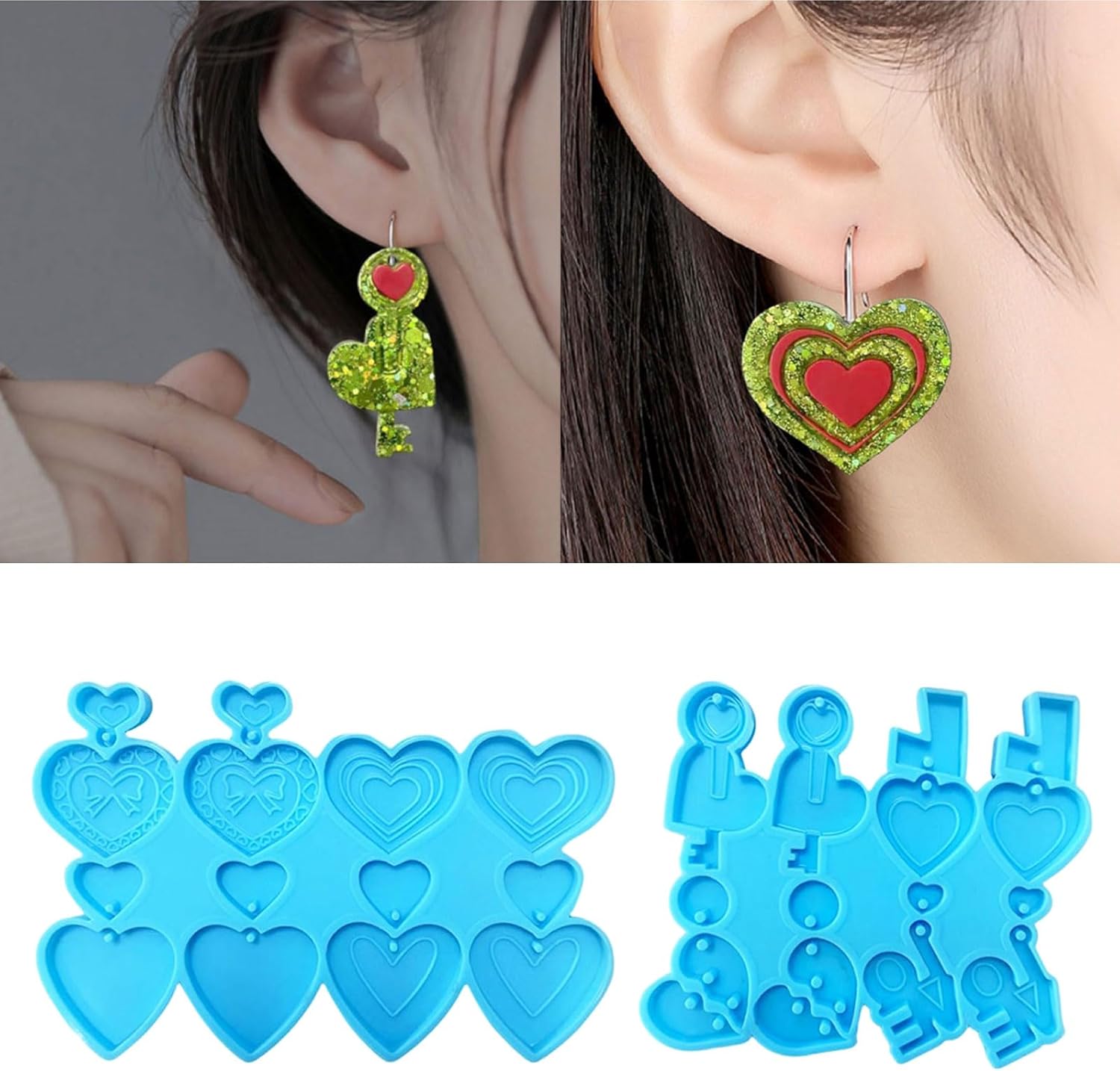 Heart Shaped Drop Earrings