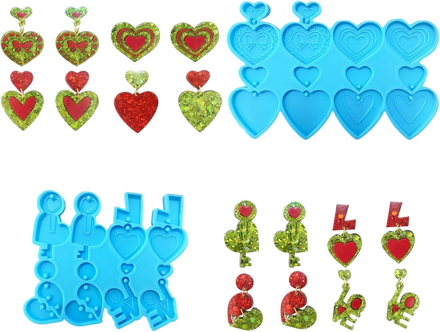 Heart Shaped Drop Earrings