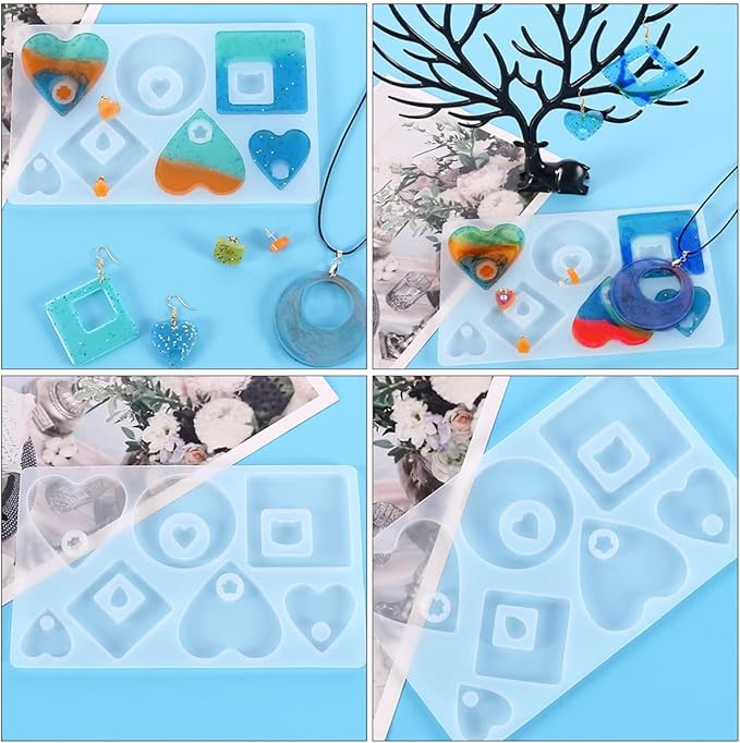 Mixed Geometric Shapes Jewelry Keychain Pendant Mold