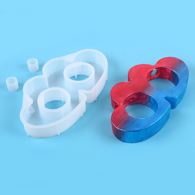 Double Heart Hydroponic Vase (+ 2 test tube)