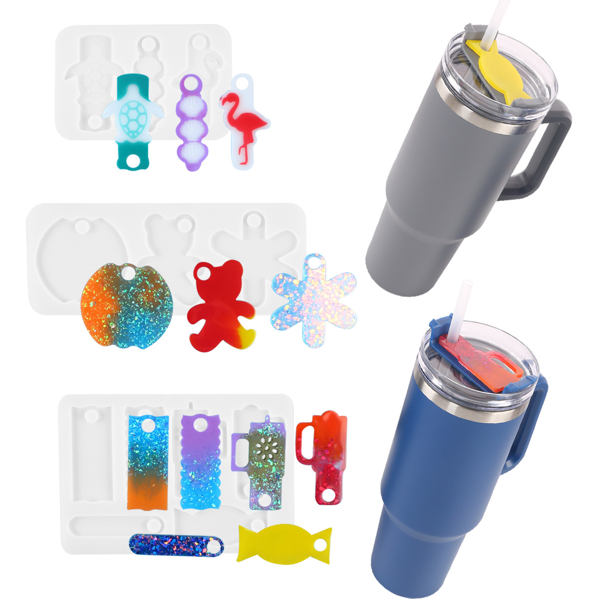 Decorative Cup Topper, Bag Zipper Charm