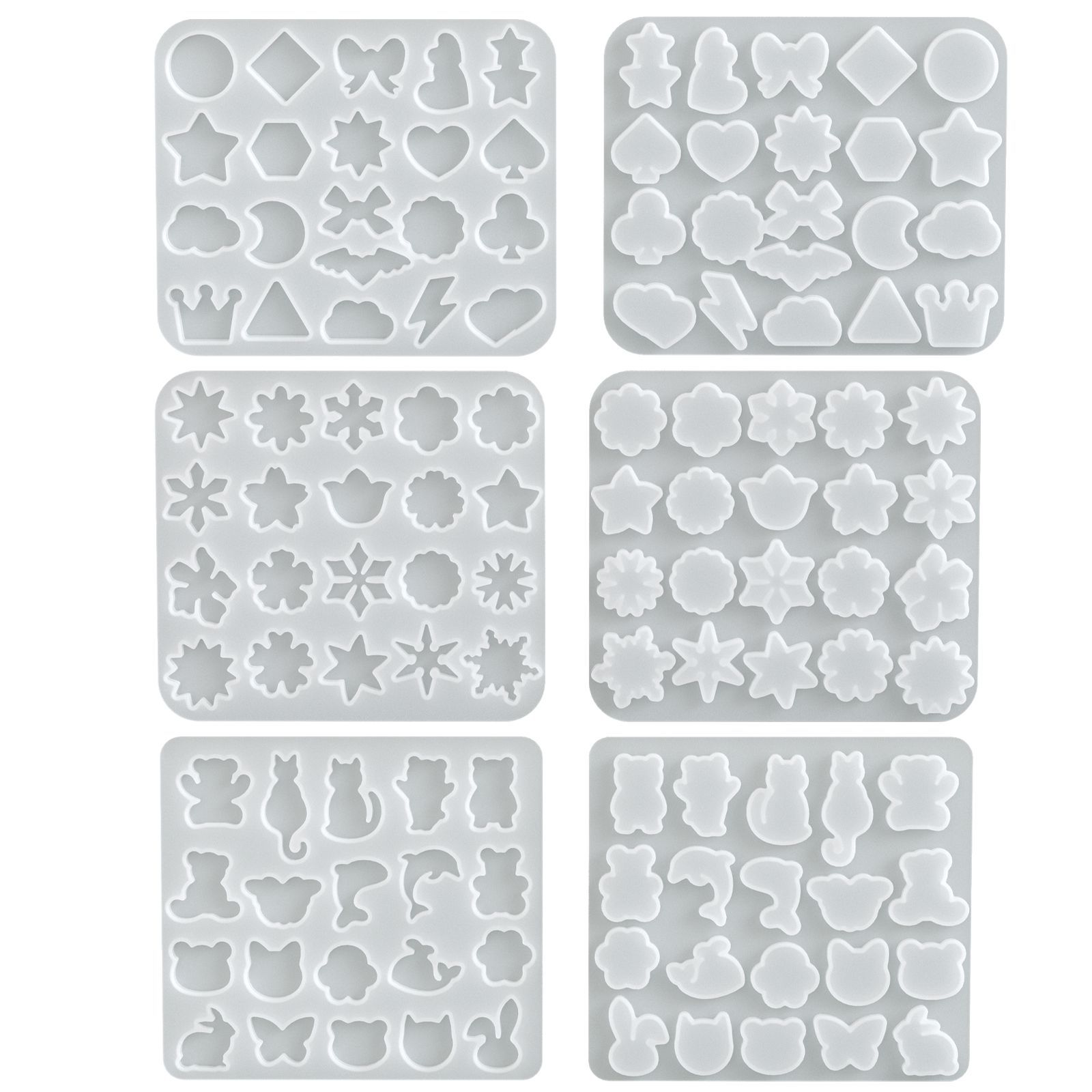 Mixed Geometric Flower Stud Earring Set