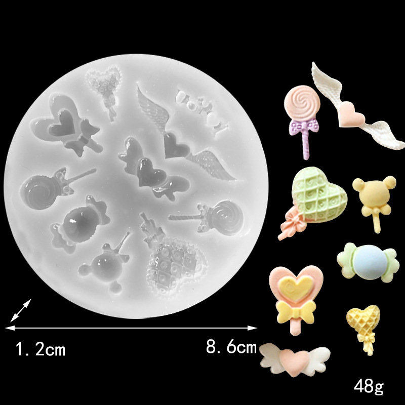 Mini bowknot lollipop chams mold