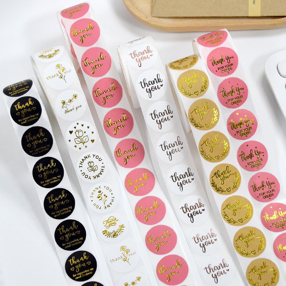 Metallic Gold Thank You Sticker