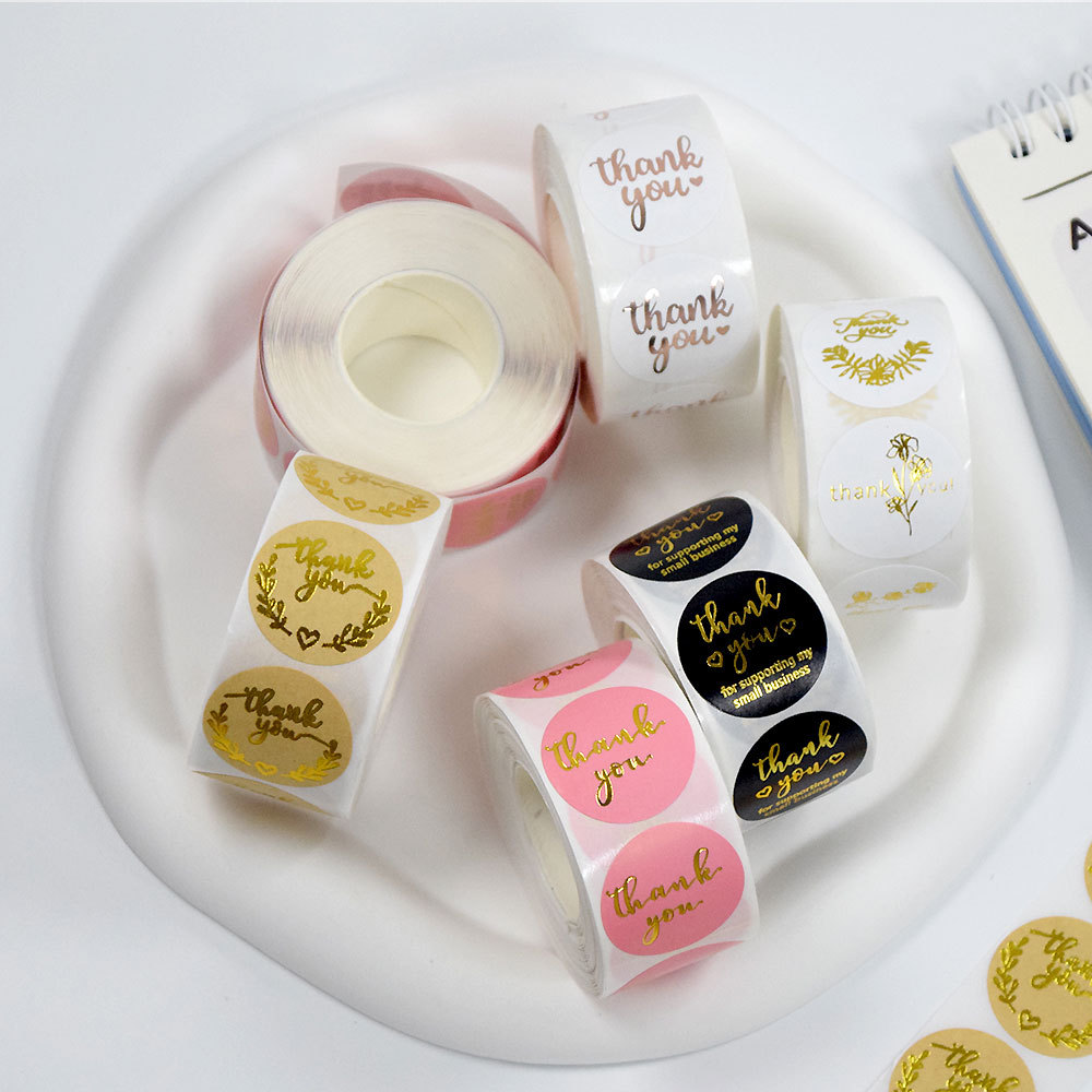 Metallic Gold Thank You Sticker