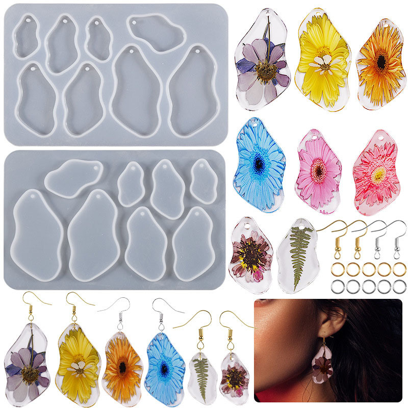 Irregular Wave Earring Pendant Keychain Mold