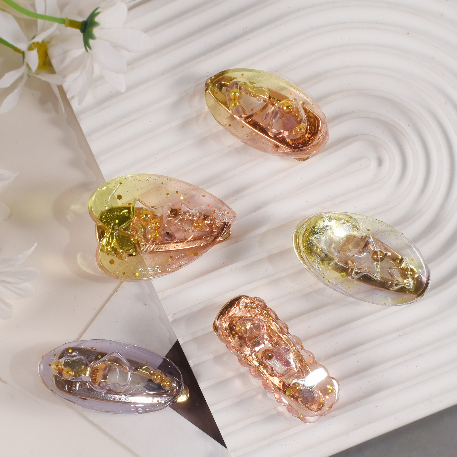 Love Five-pointed Star Hair clip Mold