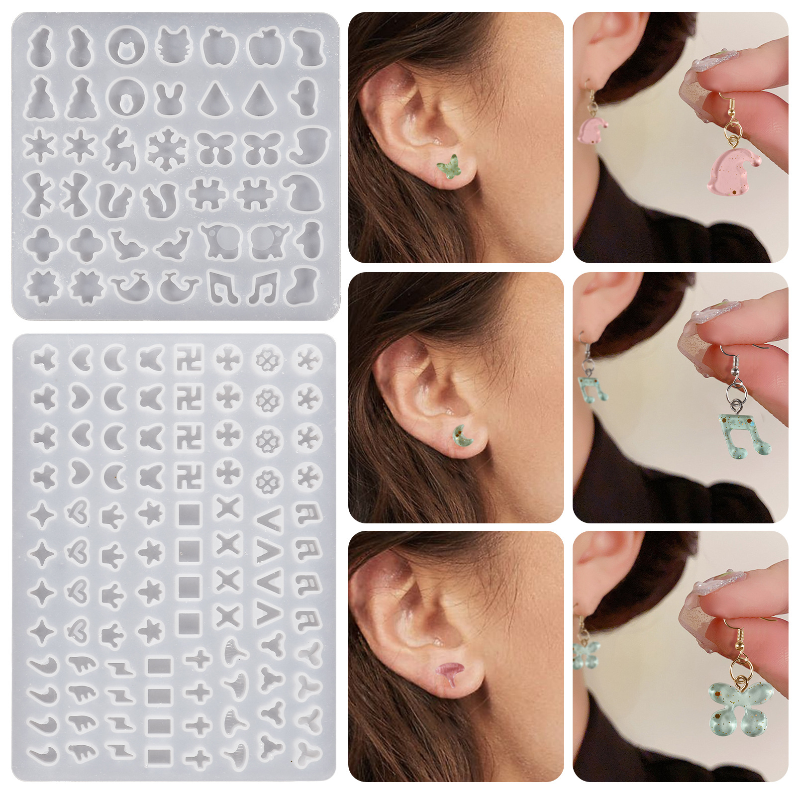 Assorted Mixed Shape Stud Earring Mold