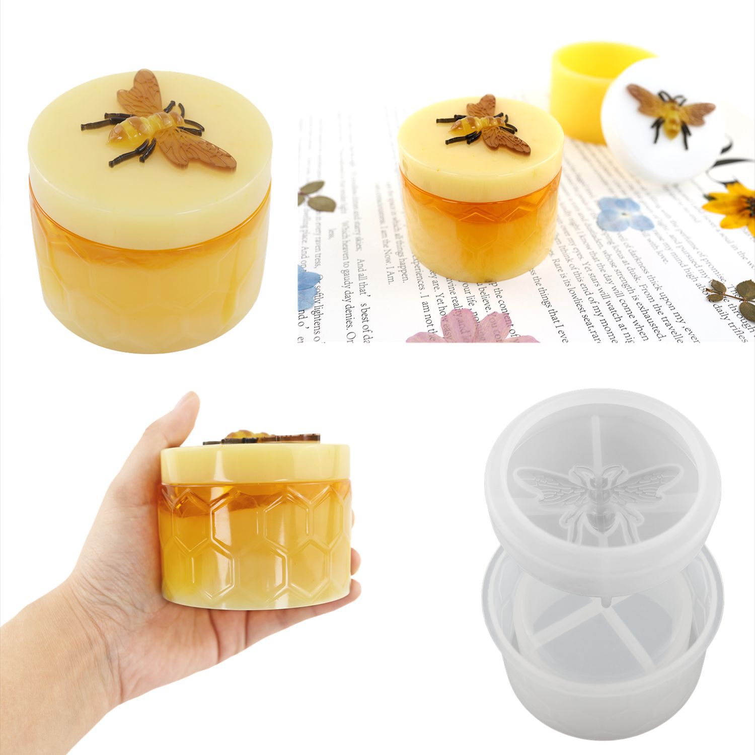 Bee Honey Jar Storage Mold