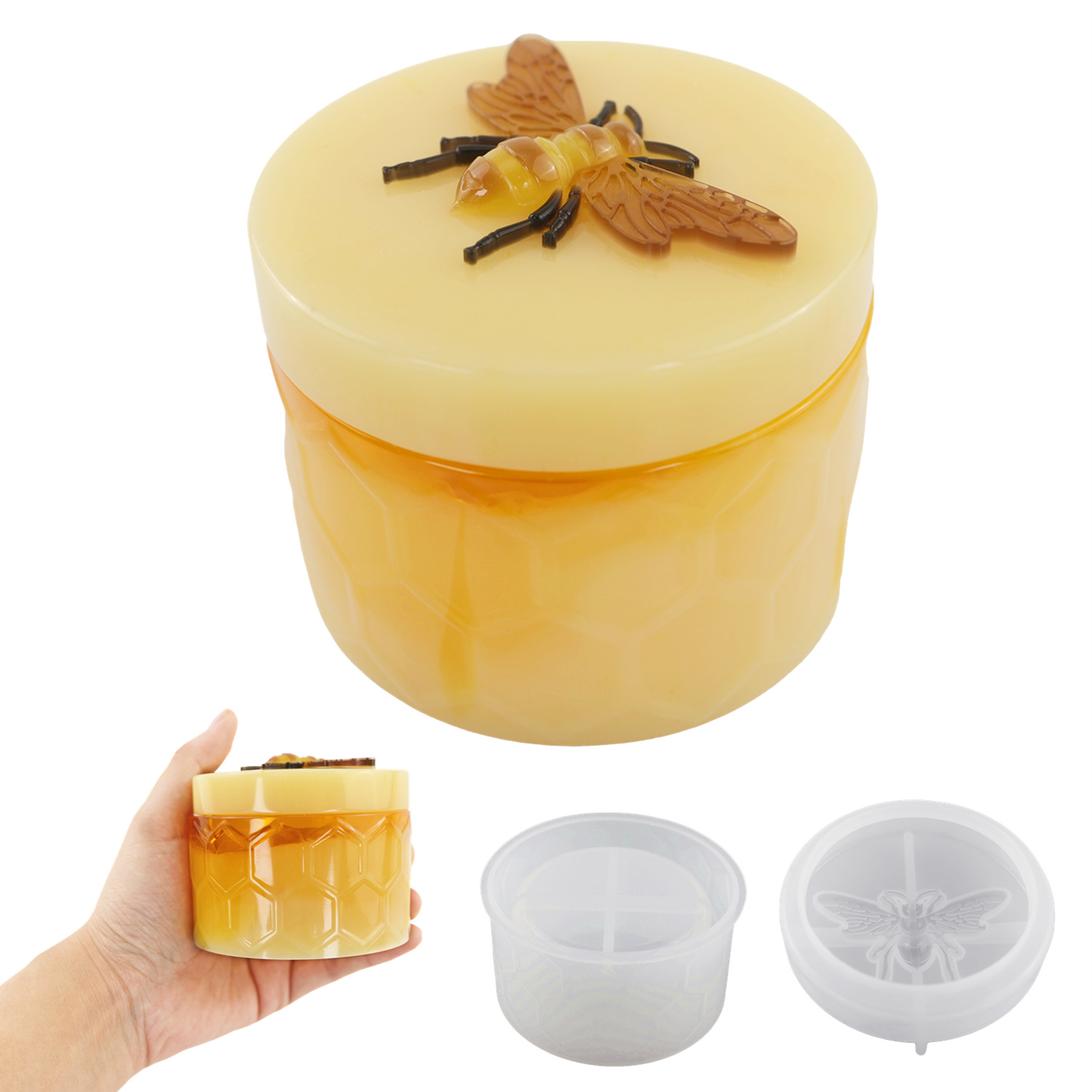 Bee Honey Jar Storage Mold