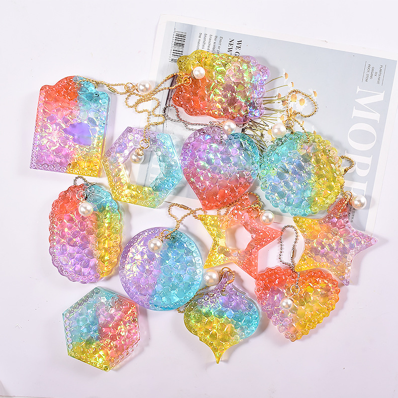 Diamond Pattern Star Heart Keychain Pendant Mold