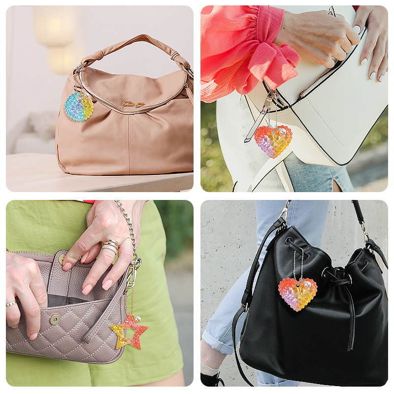 Diamond Pattern Star Heart Keychain Pendant Mold