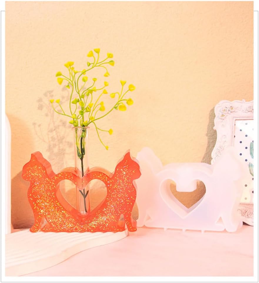 Double Cat Flower Vase Mold