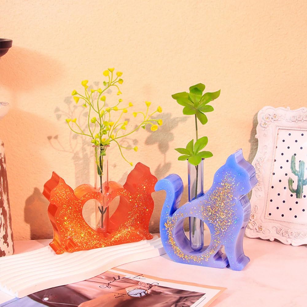 Double Cat Flower Vase Mold