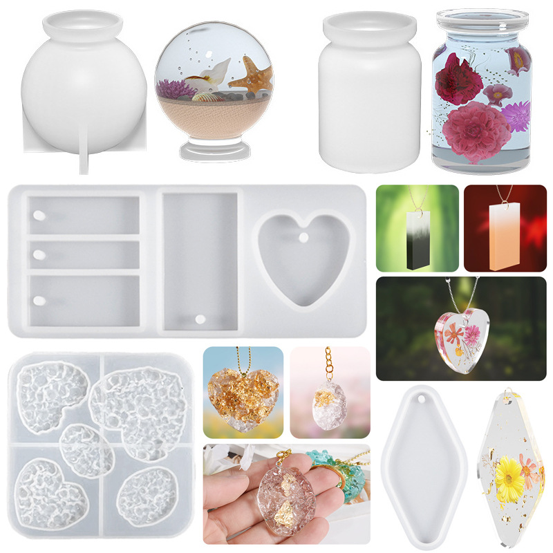 Crystal Love Rectangular Shape Pendant Keychain Mold